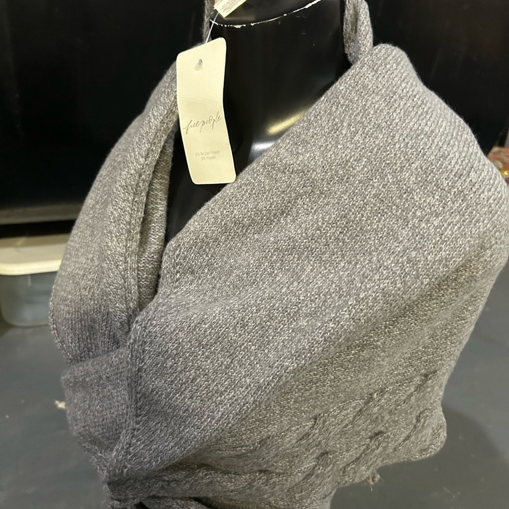 Free People Gray Knit Shrug shawl